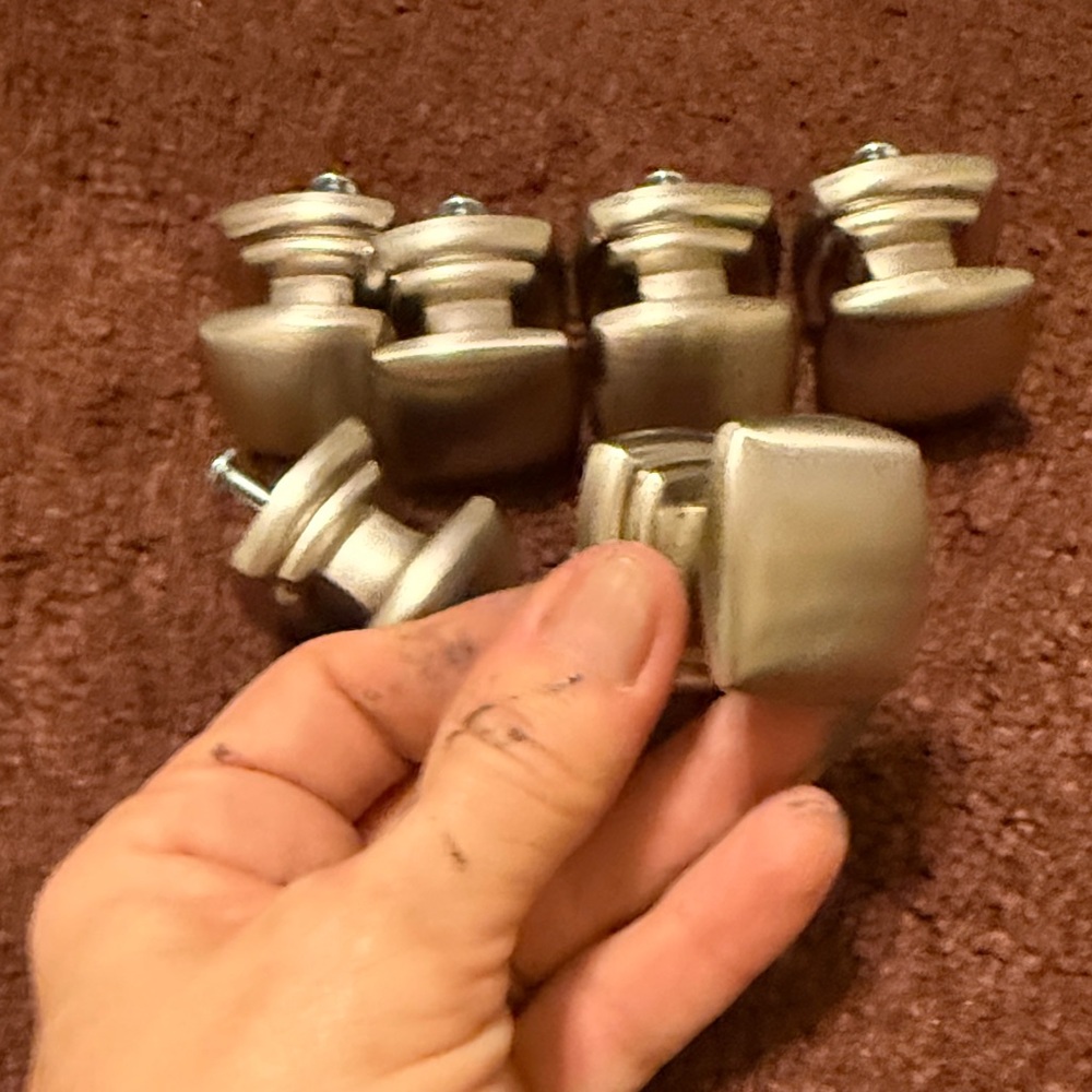 Silver Square Cabinet Knobs